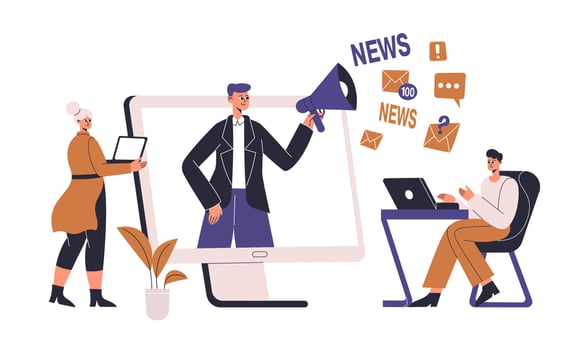 Online news, social networks, information search and share info vector