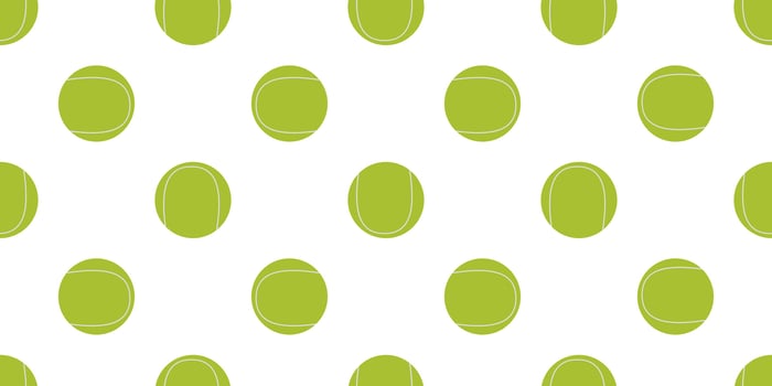 Seamless Pattern with Green Tennis Balls on a White Background, Sports Games, Inventory for Sportsmen vector