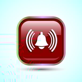 Alarm Symbol Notification Bell Icon Button Design Illustration vector