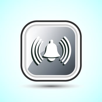 Alarm Symbol Notification Bell Icon Button Design Illustration vector