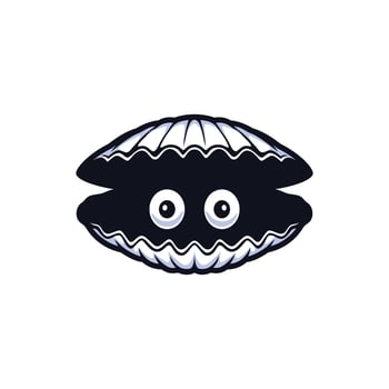 fun character of clam line art style sketch classic vintage design illustration vector