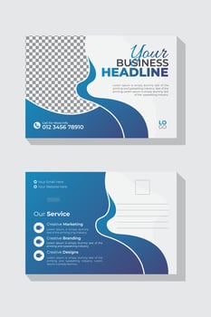 Marketing agency postcard template, marketing postcard, postcard flyer Template vector