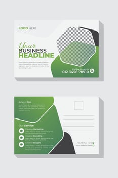 Business friendly and contemporary postcard template inventive, Marketing agency postcard template, marketing postcard, postcard flyer Template vector