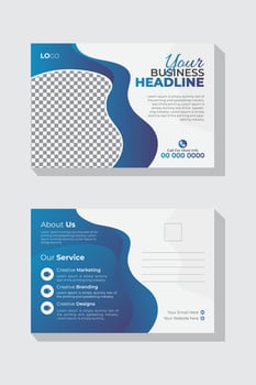 Marketing agency postcard template, marketing postcard, postcard flyer Template vector