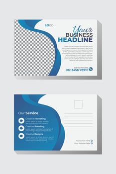 Business friendly and contemporary postcard template inventive, Marketing agency postcard template, marketing postcard, postcard flyer Template vector