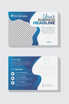 Marketing agency postcard template, marketing postcard, postcard flyer Template vector