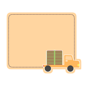 Cute label name tag with car illustration png
