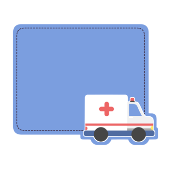 Cute label name tag with car illustration png
