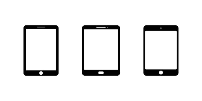 Tablet icon set. Device sign. Tablet glyph icon. vector
