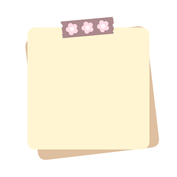 Cute Paper Sticky Note with Tape png