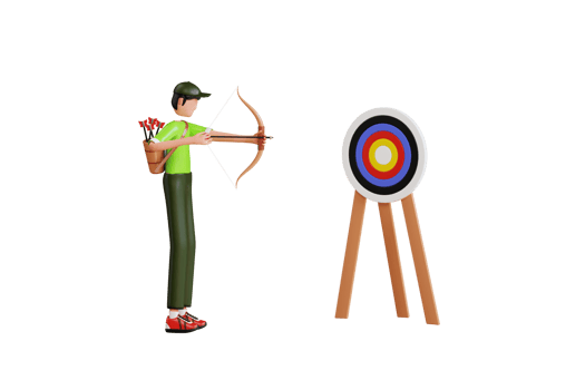 man practicing archery in the park 3d illustration. Man Doing Archery 3D Illustration png