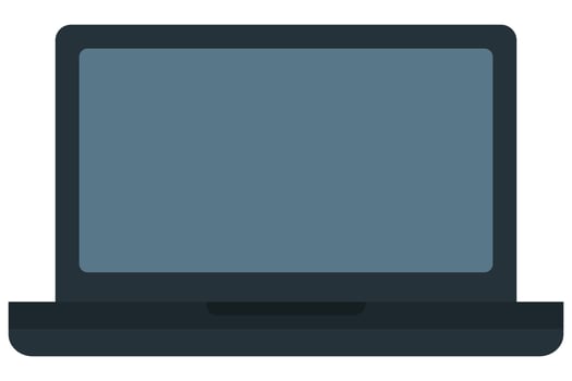 Laptop flat icon isolated on a white background. vector