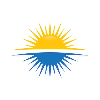 logo design of the sun shining in the bright morning vector