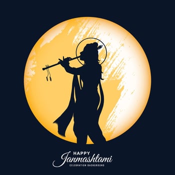 Indian hindu festival of janmashtami celebration card background vector