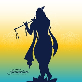 Happy Janmashtami Indian festival celebration background vector