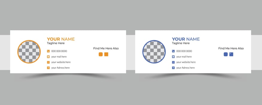 Modern and minimalist email signature or email footer template Business email signature with an author photo place modern and minimal layout vector