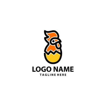 chicken egg pin logo design vector