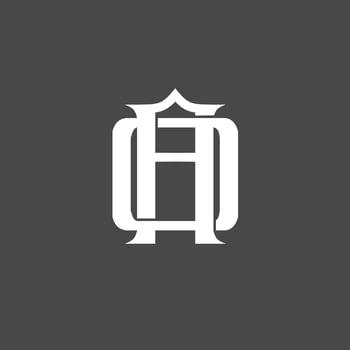 Monogram logo, a combination of the letters a and o or the letters o and a vector