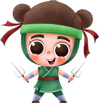 Cartoon Ninja. Cute character Ninja kids png