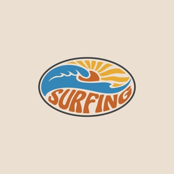 Vintage surf design template for surf club, surf shop, surf merch. vector