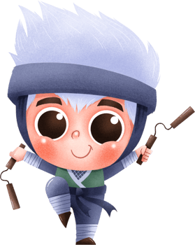 Cartoon Ninja. Cute character Ninja kids png