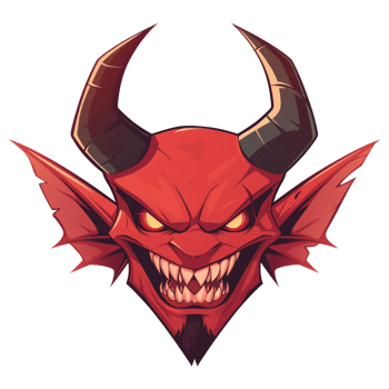 Illustration of a red horned devil head png