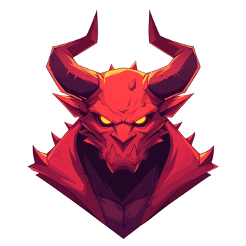 Illustration of evil red horned demon png