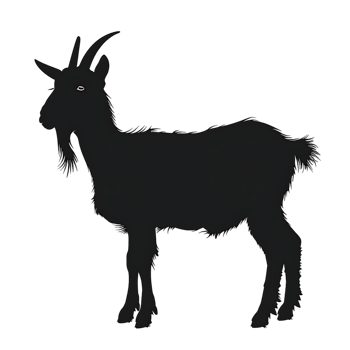 Goat silhouette Arabian pattern set against transparent background png