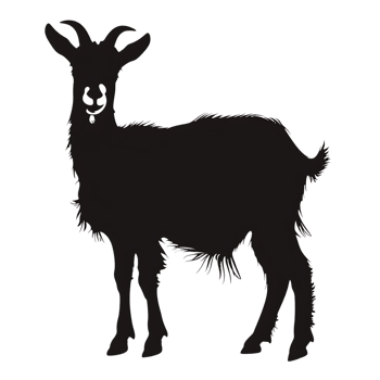 Goat silhouette Arabian pattern set against transparent background png