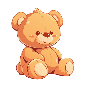 Cute brown teddy bear cartoon illustration png
