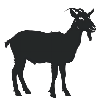 Goat silhouette Arabian pattern set against transparent background png