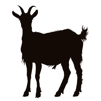 Goat silhouette Arabian pattern set against transparent background png