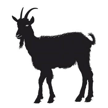 Goat silhouette Arabian pattern set against transparent background png