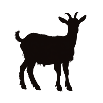Goat silhouette Arabian pattern set against transparent background png