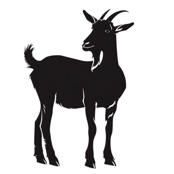 Goat silhouette Arabian pattern set against transparent background png