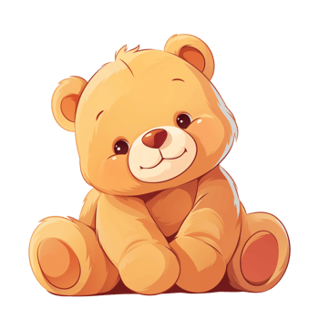 Cute cartoon teddy bear illustration png