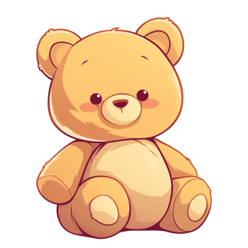 Little cute teddy bear illustration png