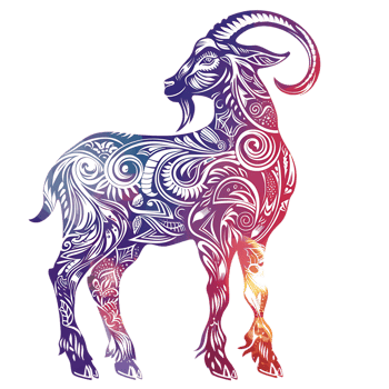 Goat silhouette Arabian pattern set against transparent background png