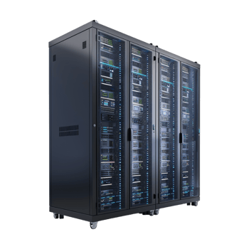 Server Rack in Data Center on Transparent Background png