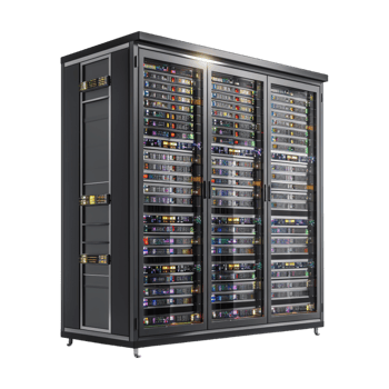 Server Rack in Data Center on Transparent Background png