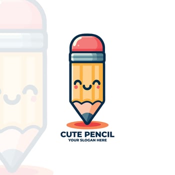 Cute Pencil Character for School Children vector