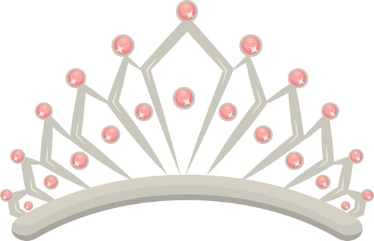 Gold Crown on White Background. Illustration in Glitter Cartoon Design. vector