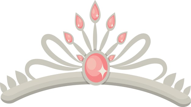 Gold Crown on White Background. Illustration in Glitter Cartoon Design. vector