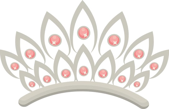 Gold Crown on White Background. Illustration in Glitter Cartoon Design. vector
