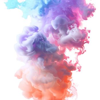 Colorful Smoke Cloud on Transparent Background png