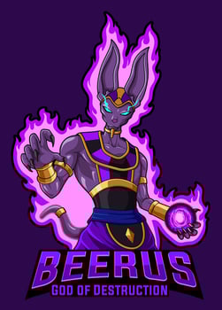 Dragon ball beerus god destruction vector