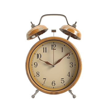 3D alarm clock isolated on a transparent background png