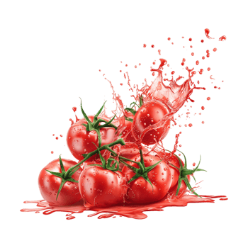 Tomato's Splash on Transparent Background png