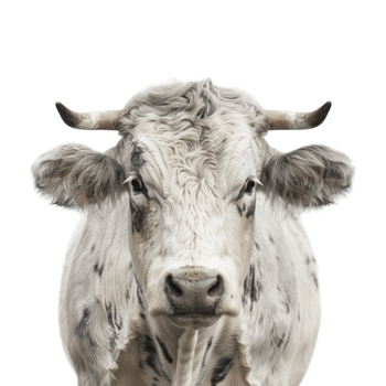 White Cow on Transparent Background png