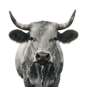 White Cow on Transparent Background png
